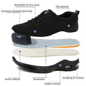 Zapatos de Seguridad para Hombre, con Puntera de Acero, Transpirables, Deportivos, Anti-aplastamiento, Anti-pinchazos, para Trabajo - Product Image 5