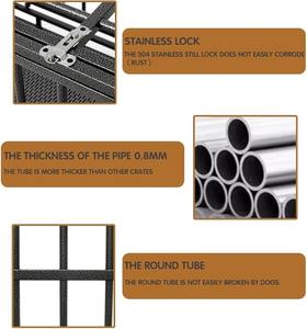Ekstra büyük 38/42/46 inç ağır köpek sandık çiğnemek geçirmez kaçış geçirmez tekerlekler yıkılmaz plastik Metal çevre dostu için - Product Image 6