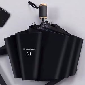 Wholesale Promotion Business Gift 3 Folding Uv Manual for Rain <b>Windproof</b> Sun Parasol Custom <b>Umbrella</b> With Logo - Product Image 3