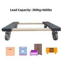 Plate-forme à quatre roues OEM personnalisable à usage intensif de 18x12x30 pouces pour meubles en bois, chariot à roulettes, capacité de 200kg pour outil