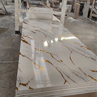 Panel de Pared de PVC con Diseño de Mármol, 100% Impermeable, con Protección UV/PET, para Proyectos de Hoteles y Oficinas, Decoración de Interiores, Revestimiento de Ducha, 1200 mm