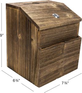 Rắn gợi ý mộc mạc hộp với khóa treo tường hoặc freestanding gỗ lá phiếu bình luận hộp hộp gỗ - Product Image 2