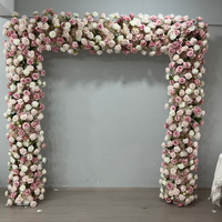 Arche de mariage moderne rose mauve vintage, ensemble de rangées florales, chemin de table en roses artificielles en soie, toile de fond pour photos de couple, Fête des Mères, Remise de diplôme