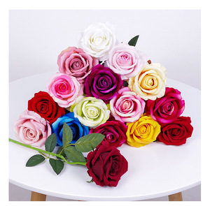 Rosa Artificial de Terciopelo de Tallo Único de 50 cm, Flor Artificial para Bodas, Decoración del Hogar y Adornos de Bolas Bobo - Product Image 5