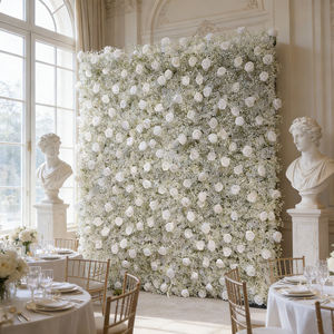 Wholesale <b>Artificial</b> Silk Flower Wall Graduation Wedding Back School Easter Home Decor-Customizable Size 8ftx8ft Flower wall - Product Image 1