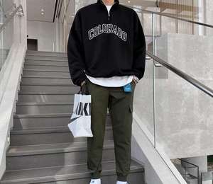 Vente en gros de sweats à capuche pour hommes de haute qualité lettre impression sport col montant sweats à capuche demi-fermeture éclair taille <span class=keywords><strong>EUR</strong></span> surdimensionnée - Product Image 5