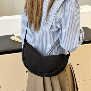 Tas selempang modis desain ketiak bahu tunggal serbaguna tali ritsleting nilon katun portabel untuk gaun musim semi musim gugur - Product Image 4