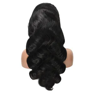 100% Top Human Hair 13x4 body wave HD lace frontal wig cuticle direction wigs match your skin perfectly hair