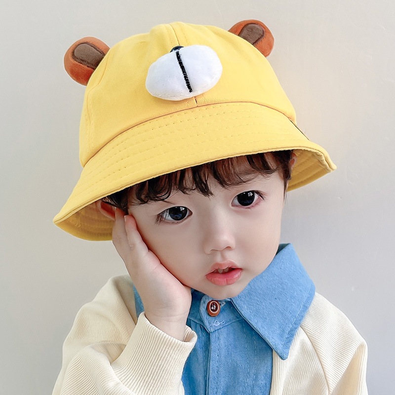 Панама для детей, шапка с милой собакой, однотонная, для пляжа, шапка от солнца, для мальчиков и девочек, весна-лето