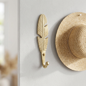 AK Brass Solid Brass Feather Leaf Wall <b>Hook</b> Antique Finished <b>Decorative</b> <b>Coat</b> <b>Hook</b> Wall Hanger Clothes Hanger Home Decor Hardware - Product Image 2