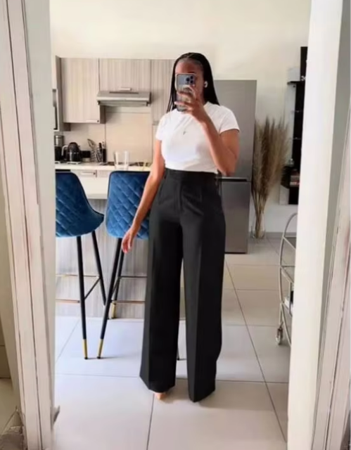 Women's High Waist Straight Wide Leg Casual Pants Spring, Autumn, and Winter Women's Dresses