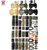 Accessoires de poche tactiques en gros, clips en plastique de 38 mm et boucle verrouillable pour accessoires de sac