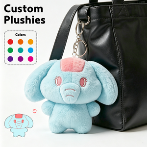 Portachiavi Personalizzato in Peluche a Forma di Elefante, Morbido Giocattolo Animale, Ciondolo per Borsa, Mascotte dello <span class=keywords><strong>Zoo</strong></span>, Souvenir, Regalo, Portachiavi in Peluche per Parchi a Tema, <span class=keywords><strong>Zoo</strong></span> e Bambini - Product Image 1