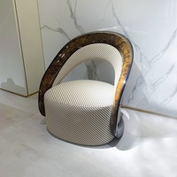 Fauteuil individuel de style italien, luxe léger, en bois massif, postmoderne, pour salon, démontable pour la maison