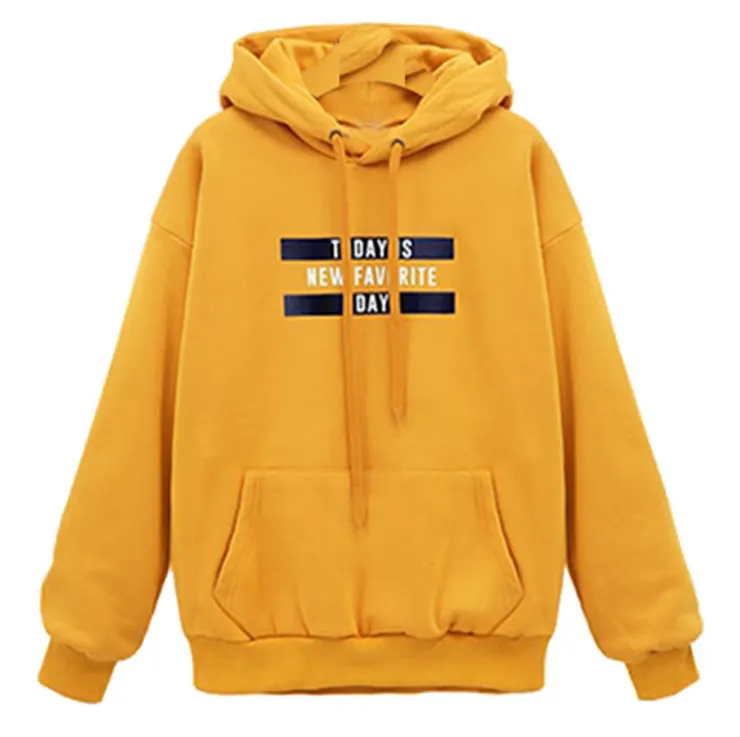 wholesale custom women cotton blend fleece premium good great quality yellow hoodies cool light weight sweatshirt