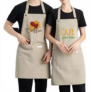 Delantales de Media Manga Negros Unisex de Lona Khain con Botones Metálicos a Presión y Logotipo Personalizado de Alta Calidad para Servicio de Camareros en Restaurantes y Bares - Product Image 1