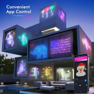 Noël fenêtre décoration couleur changeante musique APP télécommande LED rvb rideau guirlande lumineuse avec prise adaptateur EU US UK AU