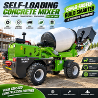 Camion malaxeur à béton autochargeur à petites roues de 2 m³ pour la construction, malaxeur à ciment tout-terrain