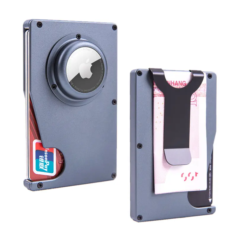 RFID blocco automatico Pop-up metallico custodia carta airtag portacarte portafoglio Business ID antifurto porta carte
