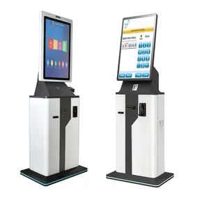 Crtly 32 Inch Self Service Banknote Deposit Bill Kiosk Acceptor Cash Currency Exchange Machine Ticket Kiosk Payment Kiosk