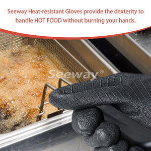 Gants en néoprène Seeway Extreme isolés en caoutchouc imperméable résistant à la chaleur pour griller le barbecue Protection anti-chaleur des mains et des bras - Product Image 5