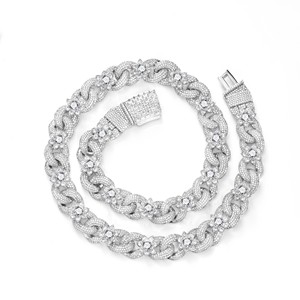 <span class=keywords><strong>Collana</strong></span> Personalizzata Hip Hop Squisita Bicolore con Zirconi Infiniti, Catena Cubana Iced Out CZ a Fiore <span class=keywords><strong>Infinito</strong></span> per Uomo - Product Image 5