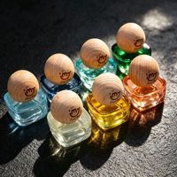 Flacons compte-gouttes en verre gravés au laser de 8 ml avec bouchon en bois, multicolores, pour huiles essentielles, parfums, et recharges de lotion anti-moustiques