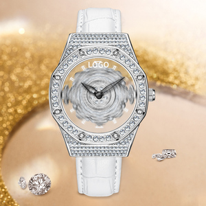 Montre pour <span class=keywords><strong>femme</strong></span> OEM 9996, mode, étanche 3ATM, mouvement à quartz, bracelet en cuir de haute qualité, boîtier en alliage - Product Image 6