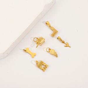 Olivia bunga bulu baja tahan karat 18K perhiasan pantai emas tempat turis Pria Wanita liontin mode untuk membuat perhiasan - Product Image 4