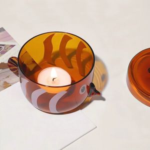 Contenedor de almacenamiento de vidrio decorativo personalizado, organizador de escritorio, lata para hacer velas, almacenamiento de oficina, tarros de candelas de vidrio con tapas - Product Image 4
