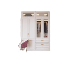 Sang Trọng Màu Trắng Shaker Phong Cách Phòng Ngủ Thiết Kế Hiện Đại Đơn Lập Đi Bộ Trong Tủ Quần Áo Với MDF Cử<span class=keywords><strong>a</strong></span> Tùy Chỉnh Tủ Quần Áo Nhà Sử Dụng - Product Image 2