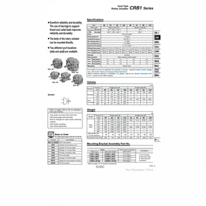 Producto de cilindro actuador rotativo SMC Pneumatics - Product Image 1