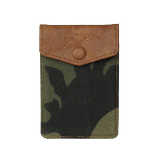 Creative PU leather phone back cover <b>card</b> <b>holder</b>, camouflage patchwork credit <b>card</b> <b>holder</b>, anti-demagnetization <b>card</b> <b>holder</b>, - Product Image 1