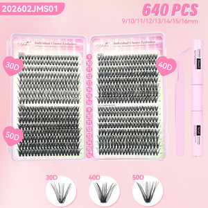 Kit de Pestañas en Racimo, Pestañas Naturales, Kit de Extensión de Pestañas DIY, Pestañas en Racimo de 10-16 mm, Kit de Extensiones de Pestañas de 300 Piezas - Product Image 4