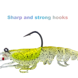 Señuelos de pesca marina luminosos de plomo con forma de camarón y camarón blando con anzuelo para salmón, bagre, marlín, lucio, bacalao y trucha de lago - Product Image 6