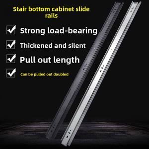 Rail coulissant à trois sections robuste de 1.12m, <span class=keywords><strong>tiroir</strong></span> Tatami, largeur 45mm, armoire à chaussures d'escalier inférieur, rail de guidage allongé épaissi - Product Image 2