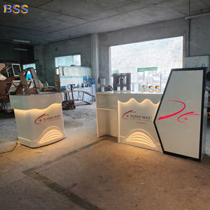 Mostrador de restaurante Mármol artificial blanco Bistro comercial Cóctel Jugo <span class=keywords><strong>Sushi</strong></span> Comida Marina Pescado Restaurante Bar Mostrador Muebles - Product Image 6