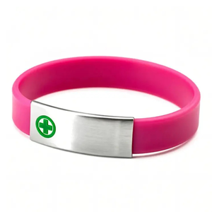 Pulseras Deportivas Personalizadas de Doble Cara con Texto Personalizado, Pulsera de Silicona Rosa con Identificación para Hombre y Mujer - Product Image 4