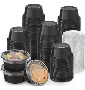 0.75oz 1oz 1.5oz 2oz 2.5oz 3.25oz 4oz 5oz Disposable PP Portion Control Cups With Lids Small Meal Prep Plastic Food Containers