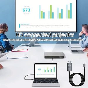 2M High Speed 4K 60Hz USB <b>C</b> to HDTV Cable <b>Type</b> <b>C</b> <b>Adapter</b> HDTV Converter Cable for Mobile Phone TV Converter Laptop - Product Image 4