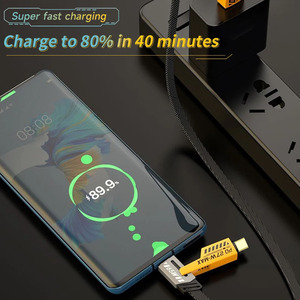 <span class=keywords><strong>4</strong></span> trong 1 Hợp kim kẽm USB cáp dữ liệu PD 65W đa chức năng USB sạc cáp cho iPhone sạc cáp - Product Image 2