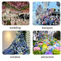 Bouquet de mariée en hortensias artificiels effet naturel, 176 pièces en gel souple, grandes fleurs en soie pour mariage