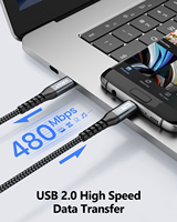 Câble USB C tressé SUNGUY 18W 1M, câble de charge rapide, type C vers Micro-B, câble de données, chargeur de téléphone