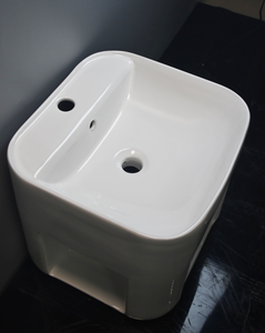 Chậu rửa mặt sứ hiện đại, nhỏ gọn, liền khối, treo tường, dành cho phòng tắm chung cư nhỏ, không gian hạn chế - Product Image 4