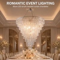 Lustres de plafond pour mariage, acrylique, LED, AC, durables, écologiques, modernes, or, argent, indice de protection IP33, télécommande, multicolores, extérieur