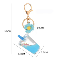 Porte-clés personnalisé de haute qualité 2d 3d thé à bulles liquides solides Boba thé au lait porte-clés personnalisé pour cadeau promotionnel