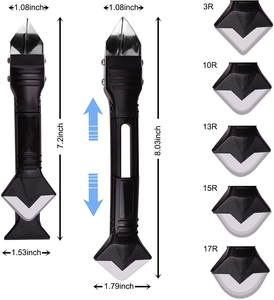 Multifunctional 3 in 1 Injection Molded Black Sealant Scraper Trowel Caulk Remover Caulking Spatula Seam Finishing Corner Tool - Product Image 6