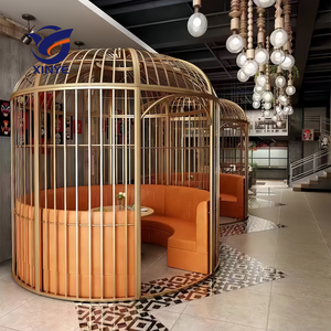 Ekstra büyük su geçirmez çok fonksiyonlu kuş kafesi eğlence şekli oteller restoran yemek için dökme demir çit Gazebo bölücü - Product Image 4