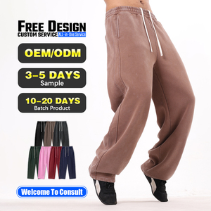 Pantalones Casuales de Invierno para Hombre, Estilo Vintage, Lavados, de Forro Polar de 400 g/m², Corte Holgado y Recto, con Cordón Ajustable, Cálidos - Product Image 1