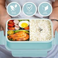 Boîte à Lunch en Plastique 4L en Gros avec Couvercle PP Compatible Micro-ondes pour Étudiants et Employés de Bureau, Inclut Fourchette Cuillère Rangement de Fruits